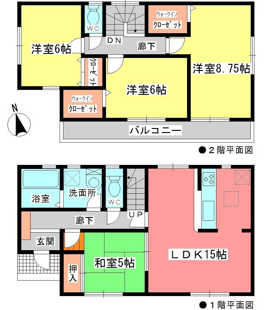 Floor plan. (1 Building), Price 34,800,000 yen, 4LDK, Land area 160.03 sq m , Building area 98.97 sq m