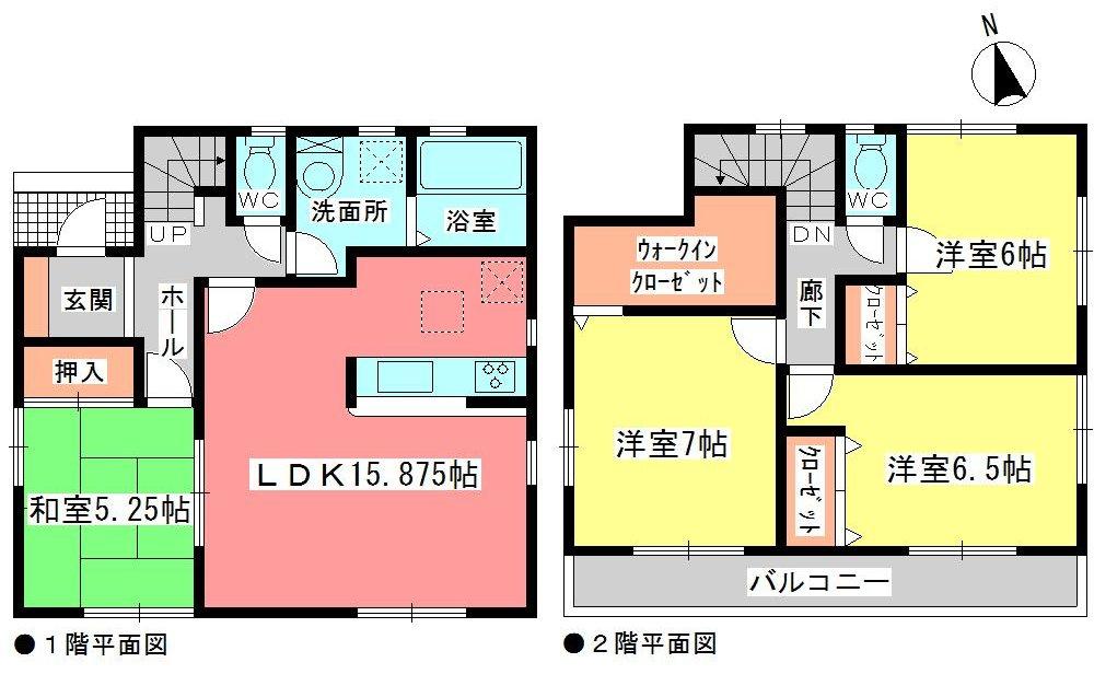 Floor plan. (Building 2), Price 34,500,000 yen, 4LDK, Land area 199.66 sq m , Building area 99.79 sq m
