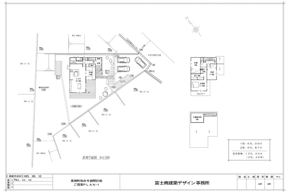 Building plan example (floor plan). 4LDK 130.43 sq m