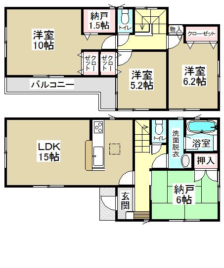 Floor plan. (1 Building), Price 27,900,000 yen, 3LDK+S, Land area 101.94 sq m , Building area 97.6 sq m