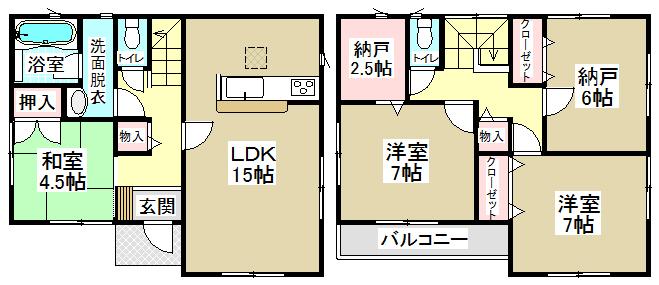 Floor plan. (Building 2), Price 25,900,000 yen, 3LDK+S, Land area 129.47 sq m , Building area 96.79 sq m