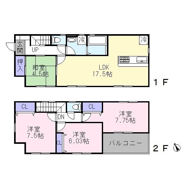 Floor plan. 28,900,000 yen, 4LDK, Land area 132.65 sq m , Building area 98.55 sq m