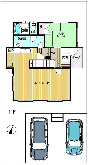 Floor plan. 24,800,000 yen, 5LDK + S (storeroom), Land area 165.3 sq m , Building area 116.24 sq m site and the first floor between the floor plan