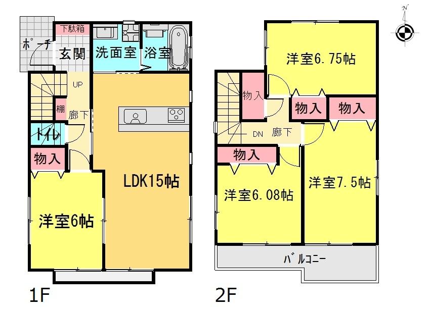 Floor plan. (1 Building), Price 23.8 million yen, 4LDK, Land area 104.18 sq m , Building area 97.32 sq m