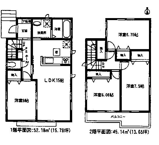 Floor plan. (1 Building), Price 25,800,000 yen, 4LDK, Land area 101.88 sq m , Building area 97.32 sq m