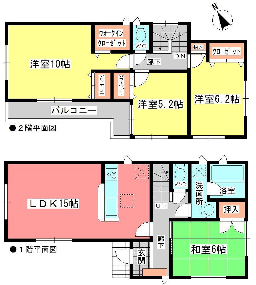 Floor plan. (1 Building), Price 27,900,000 yen, 4LDK, Land area 101.94 sq m , Building area 97.6 sq m