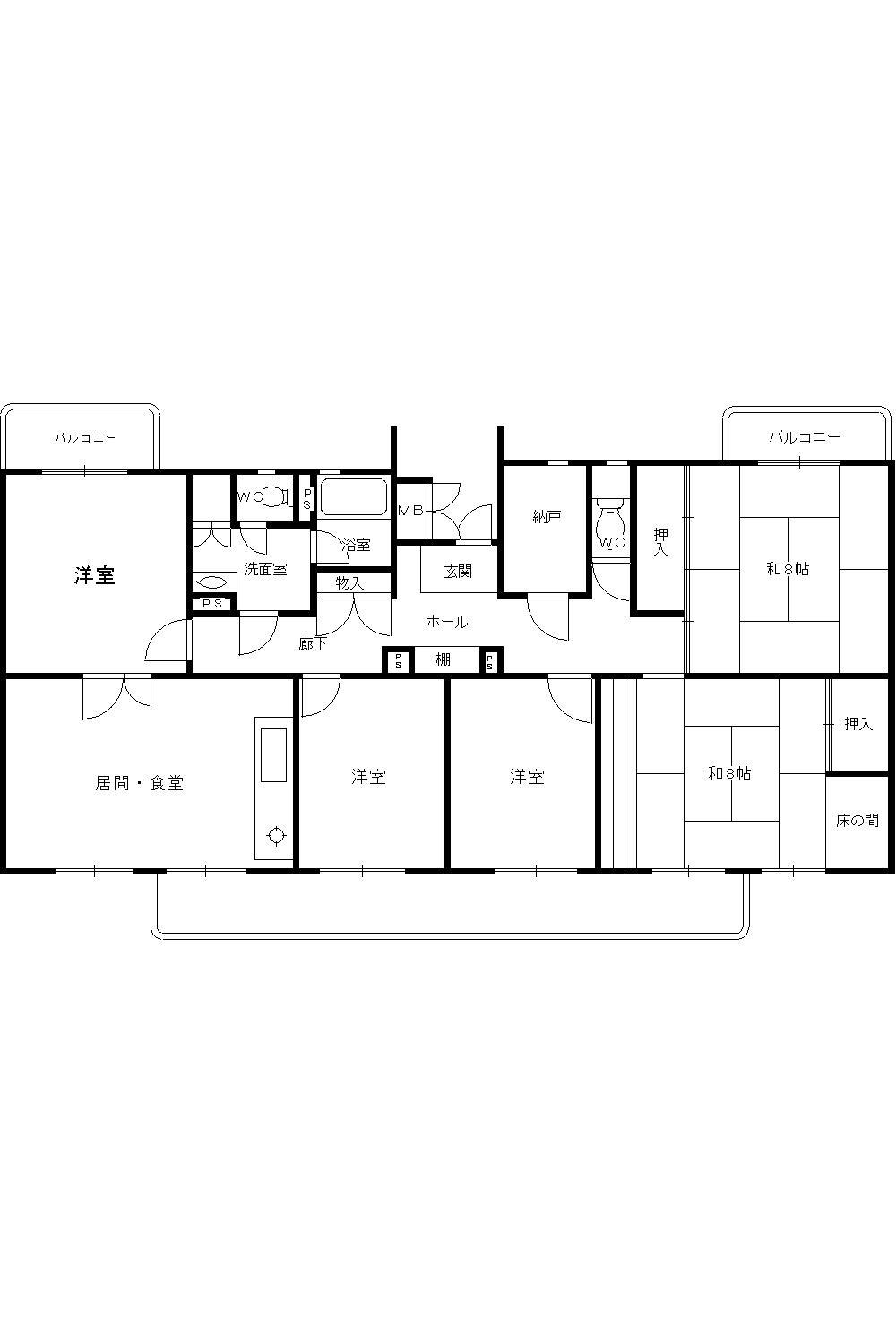 Floor plan. 5LDK + S (storeroom), Price 12 million yen, Footprint 118.45 sq m , Balcony area 18.11 sq m