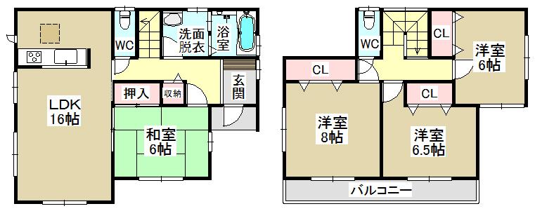 Floor plan. 30 million yen, 4LDK, Land area 162.04 sq m , Building area 104.34 sq m