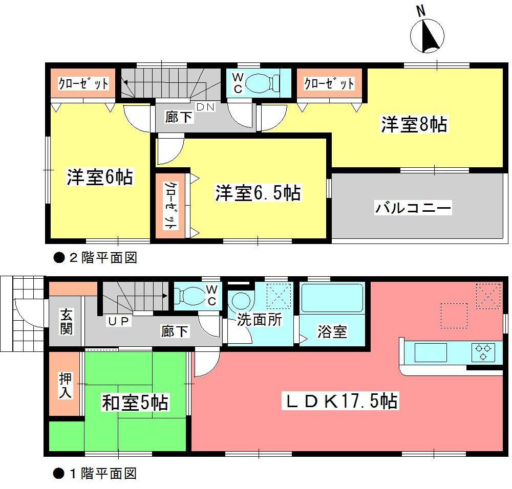 Floor plan. (Building 2), Price 26,900,000 yen, 4LDK, Land area 165.74 sq m , Building area 99.38 sq m