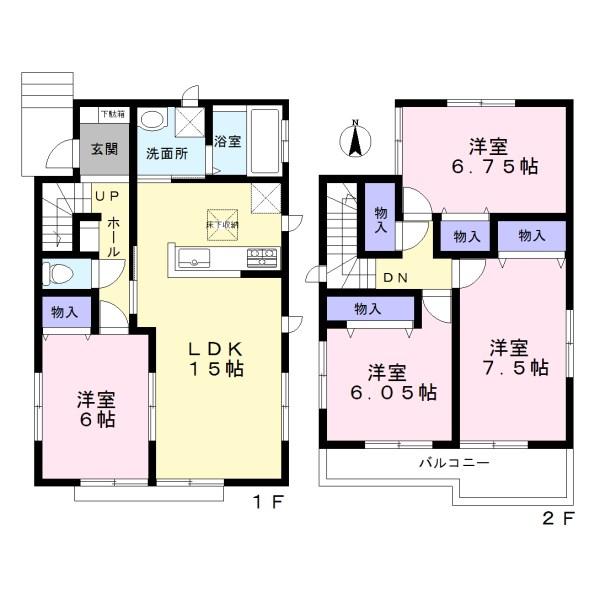 Floor plan. (1 Building), Price 23.8 million yen, 4LDK, Land area 101.88 sq m , Building area 97.32 sq m