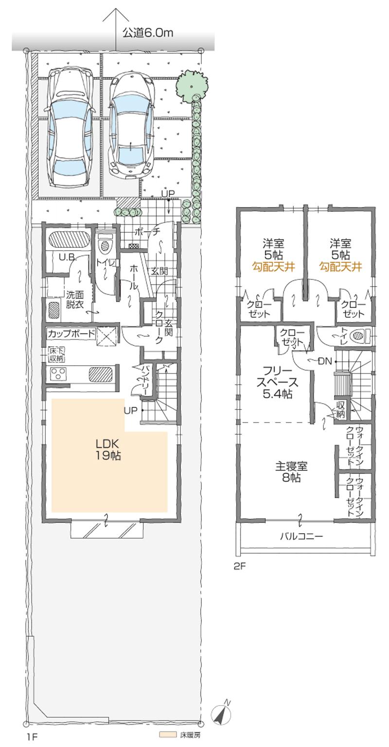 Floor plan. (A Building), Price 37,900,000 yen, 3LDK+3S, Land area 160.45 sq m , Building area 110.25 sq m