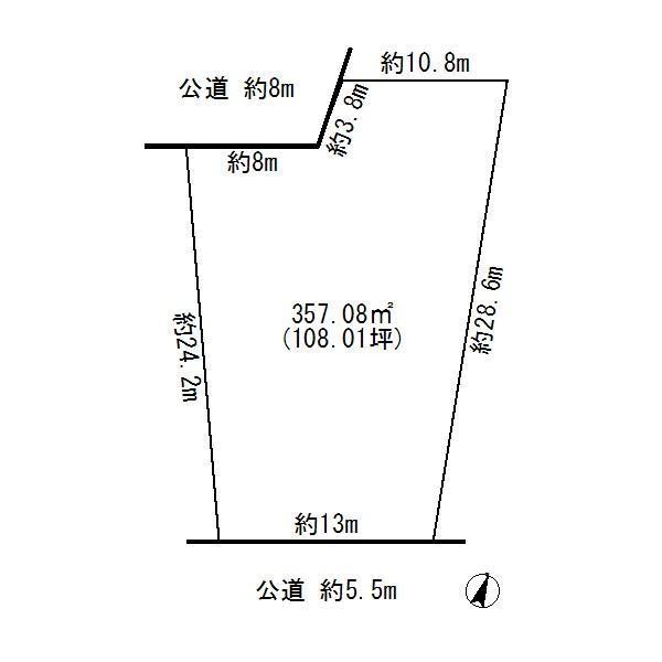 Compartment figure. Land price 43.2 million yen, Land area 357.08 sq m