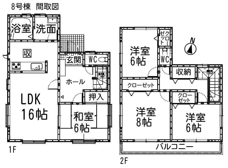 Floor plan. 29,800,000 yen, 4LDK, Land area 160.38 sq m , Building area 106 sq m