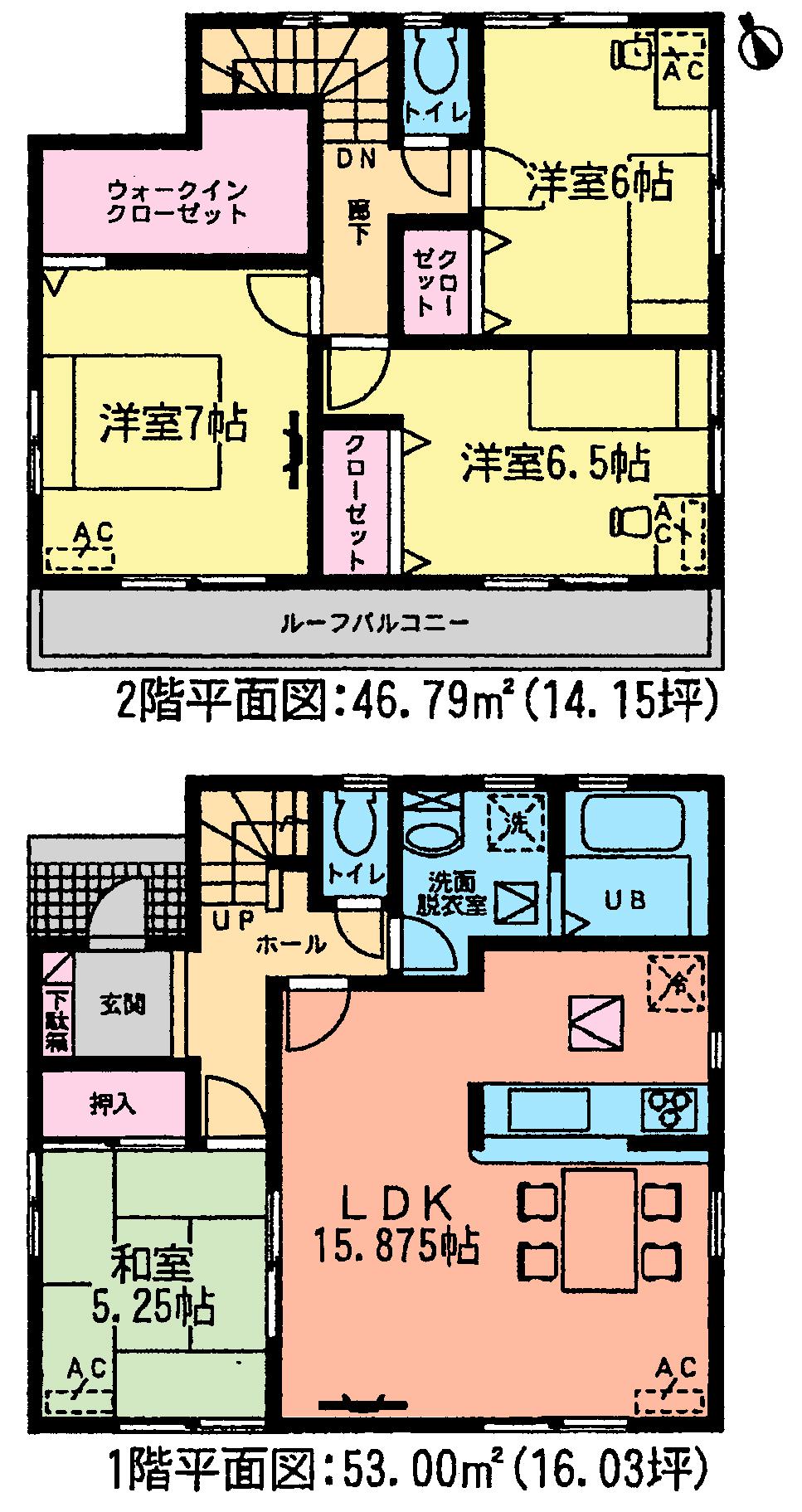 Floor plan. (Building 2), Price 34,500,000 yen, 4LDK, Land area 199.66 sq m , Building area 99.79 sq m