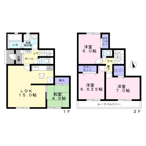 Floor plan. (1 Building), Price 26,900,000 yen, 4LDK, Land area 165.92 sq m , Building area 92.75 sq m