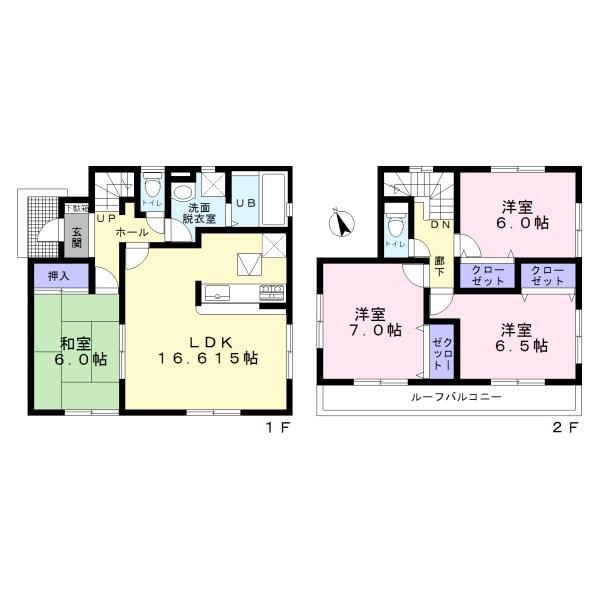 Floor plan. (3 Building), Price 25,500,000 yen, 4LDK, Land area 199.8 sq m , Building area 97.31 sq m