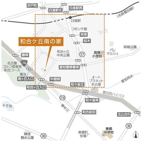 Local guide map. Wide-area view