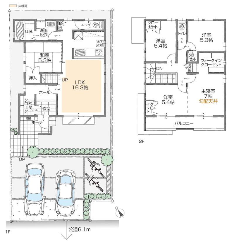 Floor plan. (A Building), Price 37.5 million yen, 5LDK+2S, Land area 152.59 sq m , Building area 115.81 sq m