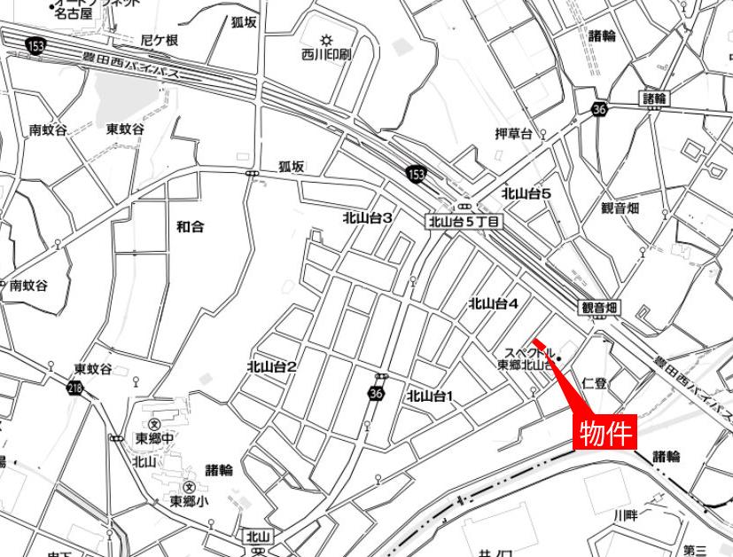 Local guide map. Aichi-gun Togo-cho, Kitayamadai 4-chome, 10-32