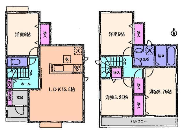 Floor plan. 21,800,000 yen, 4LDK, Land area 110.98 sq m , Building area 94 sq m