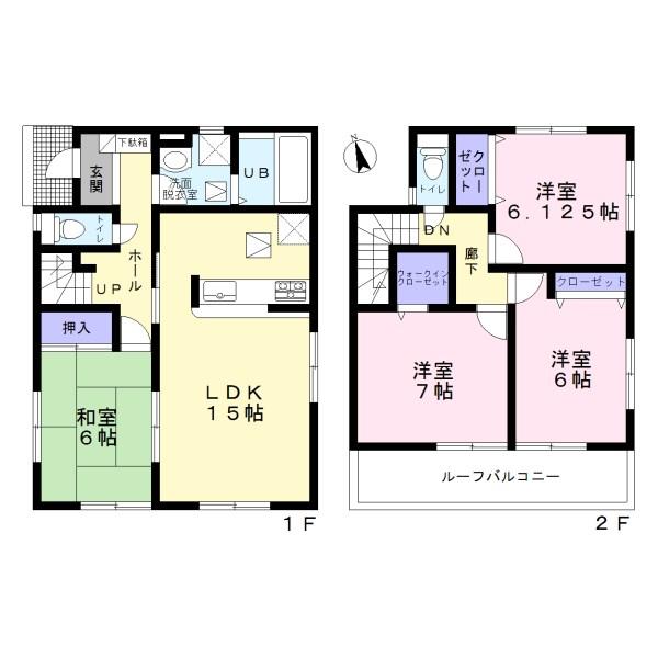 Floor plan. (3 Building), Price 33,900,000 yen, 4LDK, Land area 240.04 sq m , Building area 97.31 sq m