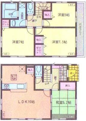 Floor plan. 19 million yen, 4LDK, Land area 118.13 sq m , Building area 93.14 sq m