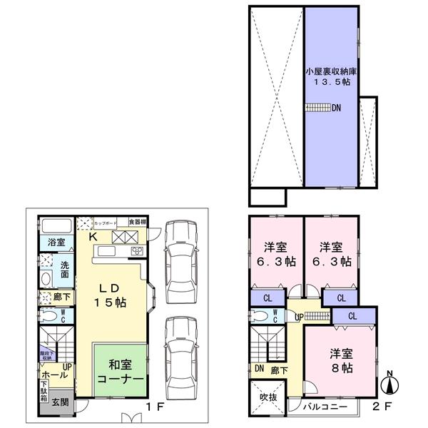 Floor plan. 19,800,000 yen, 3LDK + S (storeroom), Land area 98 sq m , Building area 102.77 sq m