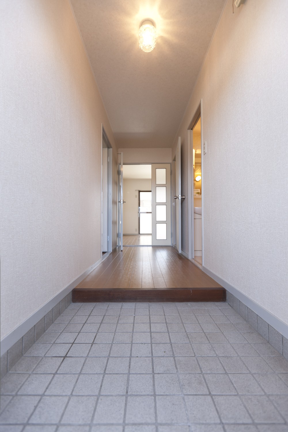 Entrance. Corridor that follows from the entrance with a space to living