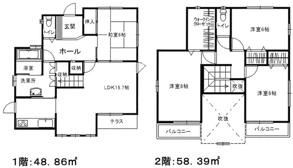 Floor plan. 22 million yen, 4LDK, Land area 153.4 sq m , Building area 107.25 sq m