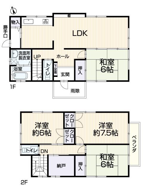 Floor plan. 14.8 million yen, 4LDK + S (storeroom), Land area 124.01 sq m , Building area 103.76 sq m
