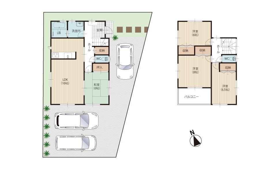 Floor plan. (1 Building), Price 27,800,000 yen, 4LDK, Land area 154.7 sq m , Building area 103.51 sq m