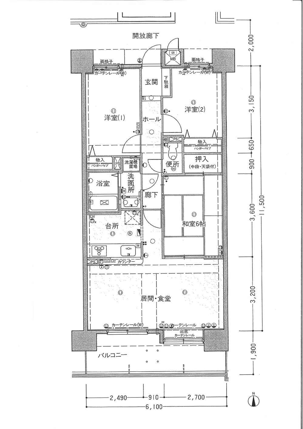 Floor plan. 3LDK, Price 8.8 million yen, Occupied area 70.67 sq m , Balcony area 11.59 sq m