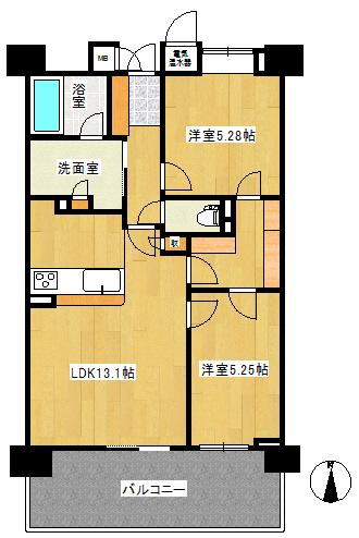 Floor plan. 2LDK, Price 17.8 million yen, Occupied area 61.83 sq m floor plan