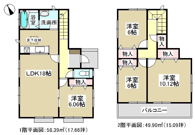 Floor plan. 22,800,000 yen, 4LDK, Land area 121.19 sq m , Building area 108.29 sq m