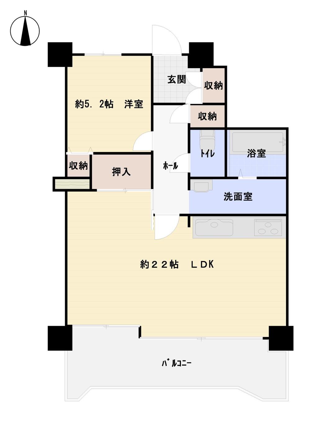 Floor plan. 1LDK, Price 10.3 million yen, Occupied area 58.93 sq m , You can change on the balcony area 9 sq m 2LDK.