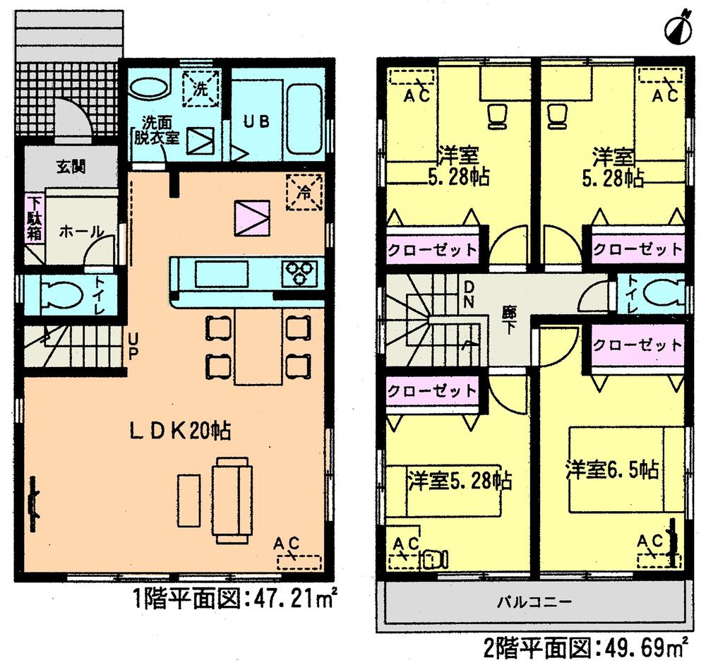 Floor plan. (1 Building), Price 23,900,000 yen, 4LDK, Land area 161.61 sq m , Building area 96.9 sq m