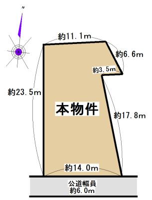 Compartment figure. Land price 21,800,000 yen, Facing the land area 293 sq m south road, Good day.