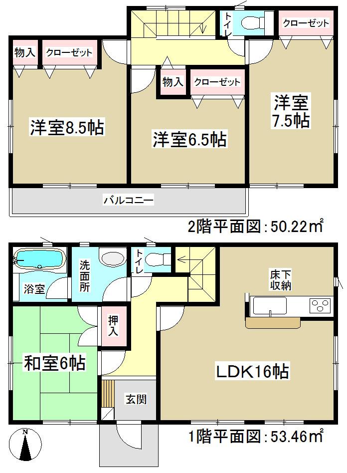 Floor plan. (3 Building), Price 25,900,000 yen, 4LDK, Land area 149.88 sq m , Building area 103.68 sq m