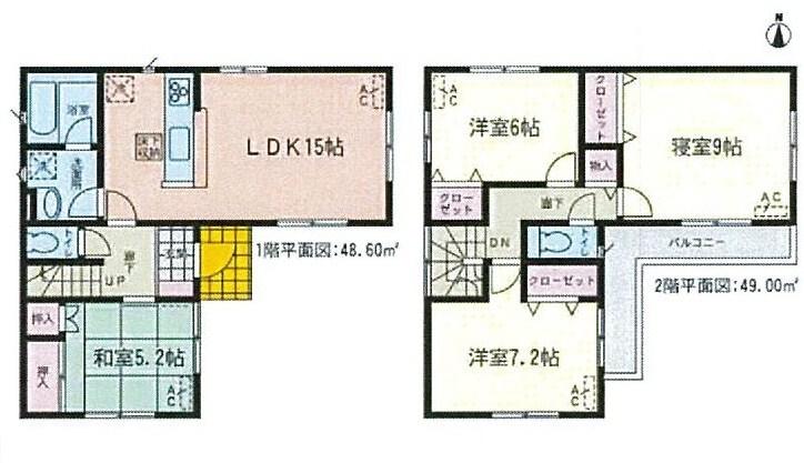 Floor plan. 22,900,000 yen, 4LDK, Land area 128.91 sq m , Building area 97.6 sq m