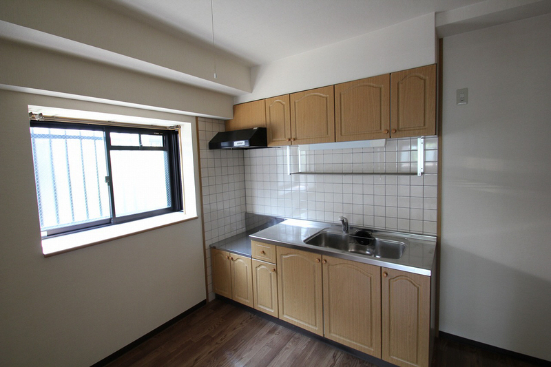 Kitchen. There is a window in the kitchen next to