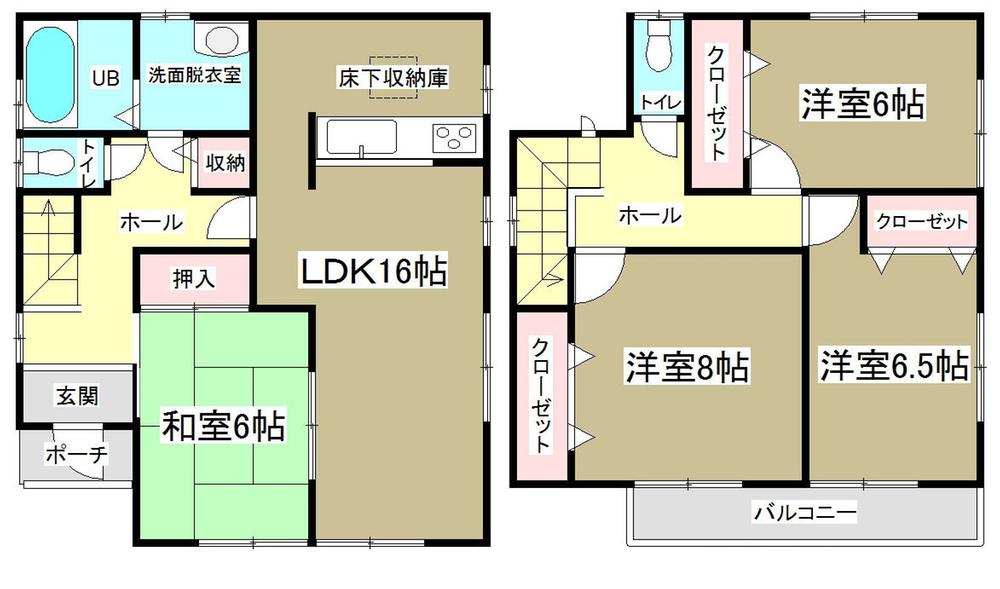Floor plan. 22,800,000 yen, 4LDK, Land area 120.12 sq m , Building area 106 sq m   ◆ All room 6 quires more ◆ 