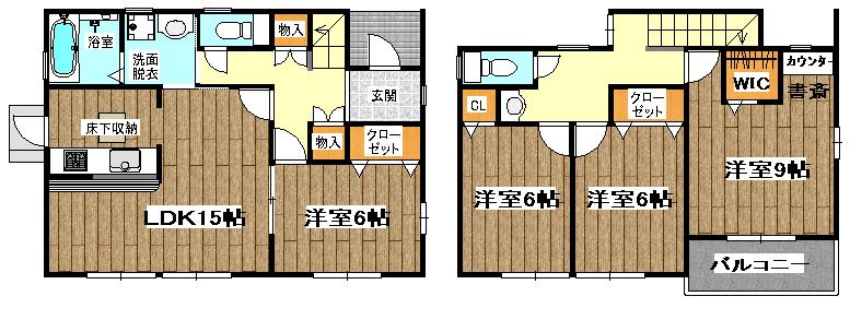 Floor plan. (D Building), Price 22,800,000 yen, 4DDKK, Land area 140.34 sq m , Building area 105.17 sq m