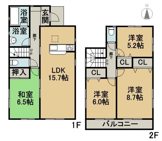 Floor plan. 25,900,000 yen, 4LDK, Land area 140.75 sq m , Is a floor plan of the building area 97.19 sq m 1 Building