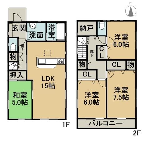 Floor plan. 21 million yen, 4LDK, Land area 159.55 sq m , Is a floor plan of the building area 97.2 sq m 3 Building