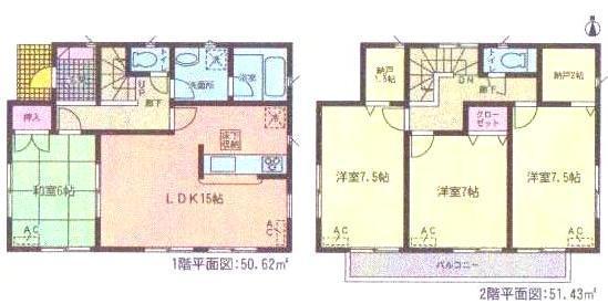 Floor plan. 25,900,000 yen, 4LDK + 2S (storeroom), Land area 172.91 sq m , Building area 102.05 sq m