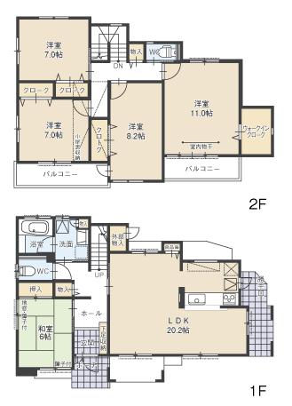 Floor plan. (D Building), Price 29,800,000 yen, 5LDK, Land area 162.98 sq m , Building area 141.31 sq m