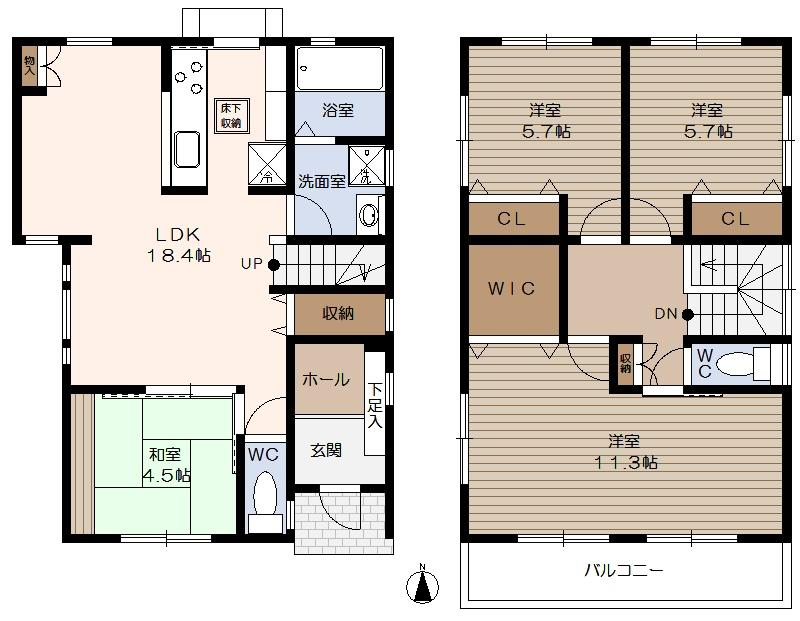 Floor plan. 27,800,000 yen, 4LDK, Land area 120.2 sq m , Building area 109.31 sq m