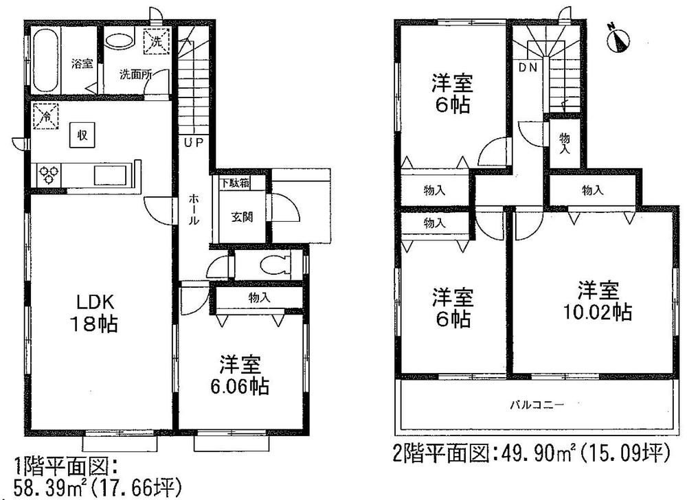 Floor plan. 22,800,000 yen, 4LDK, Land area 119.76 sq m , Building area 108.29 sq m 1 Building