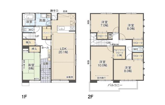 Floor plan. (A Building), Price 34,950,000 yen, 5LDK, Land area 164.89 sq m , Building area 142.14 sq m