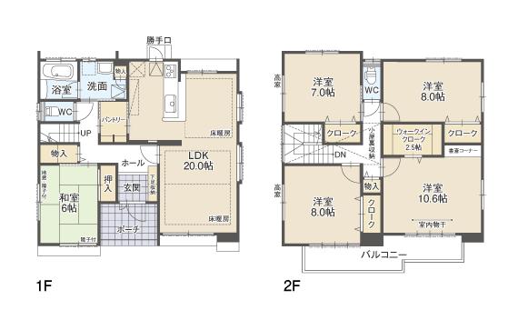 Floor plan. (B Building), Price 34,300,000 yen, 5LDK, Land area 165 sq m , Building area 142.12 sq m